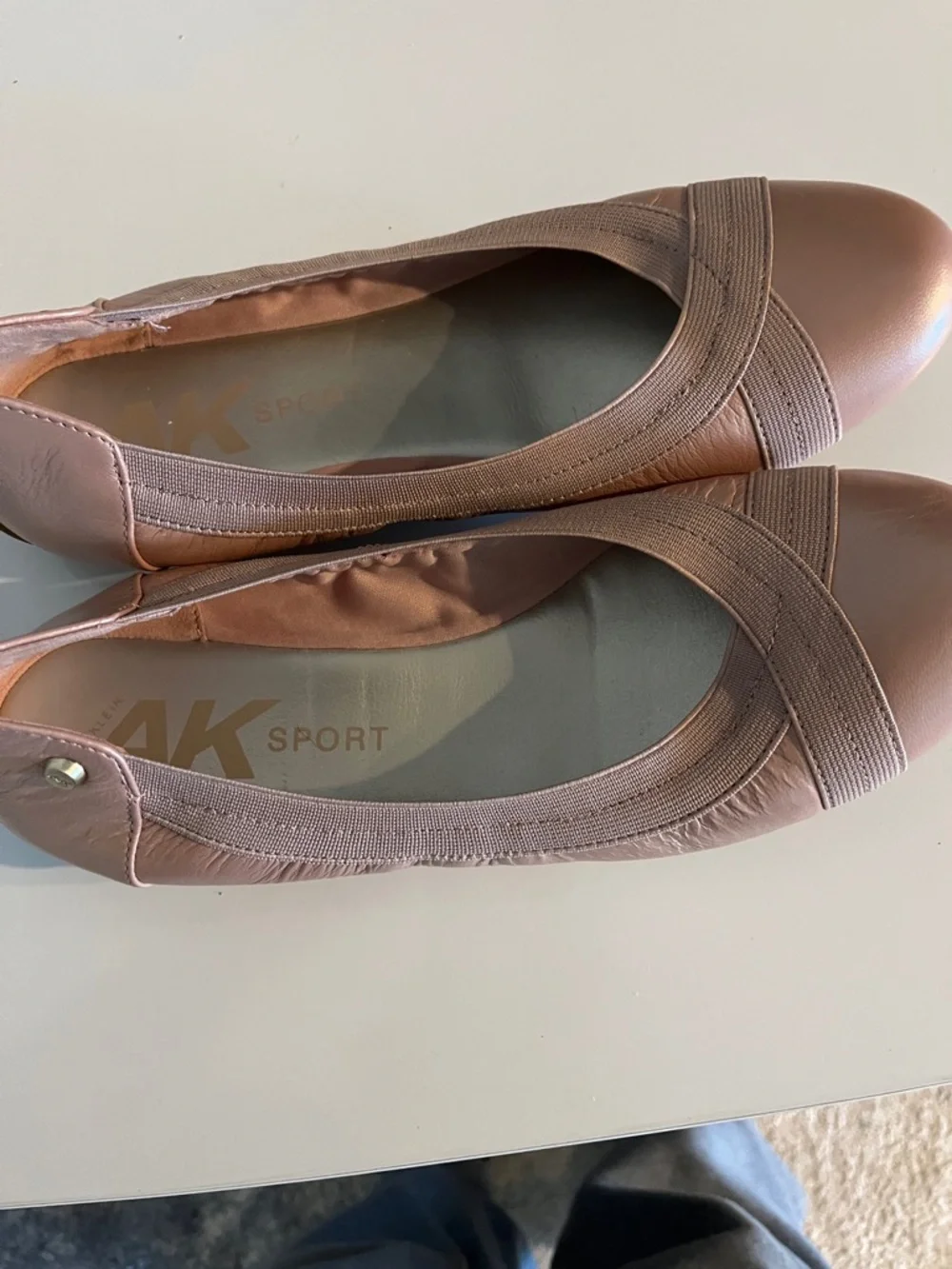 Anne Klein Sport Rose Gold Ballet Flats Comfortable Feminine Size 9‎